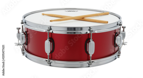 Schilderij op canvas Isolated Red Snare Drum