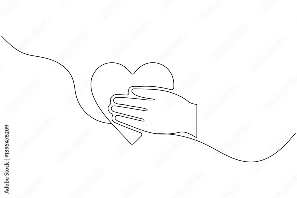 Heart shape one line drawing minimalist continuous line vector icon Heart shape one line drawing minimalist continuous line vector icon