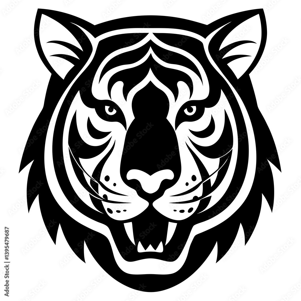 Obraz premium Tiger head icon on white background