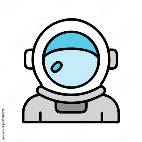 Astronaut Helmet with Face Shield Icon Design