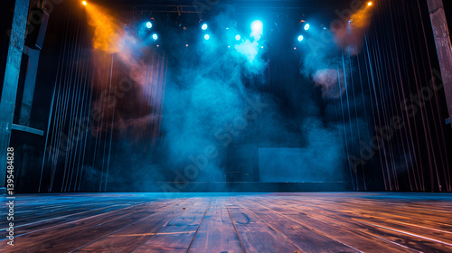 Theater Performance Scene with Dramatic Lighting