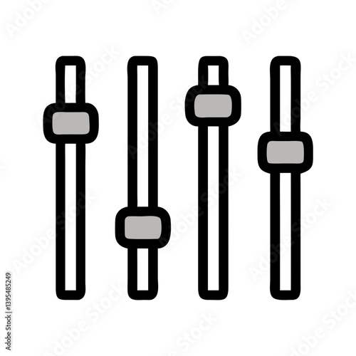Audio Equalizer with Vertical Sliders Icon Design