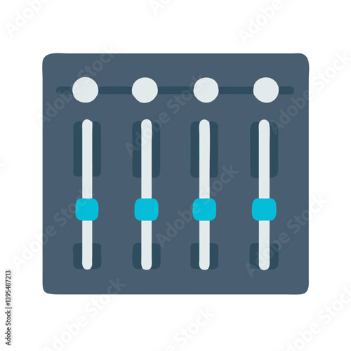 Audio Mixer with Vertical Sliders Icon Design