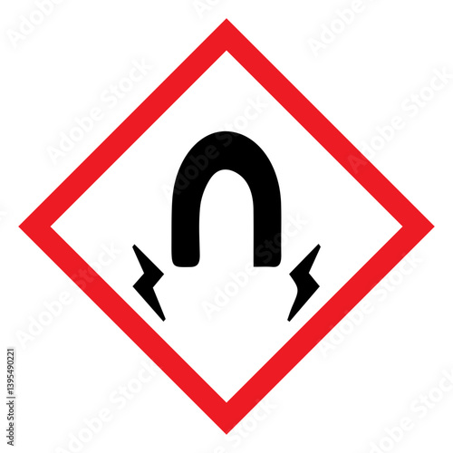 vector illustration of strong magnetic field symbol rhombus