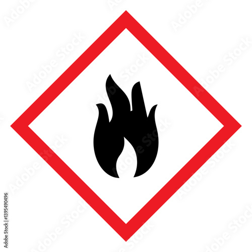 highly flammable symbol vector rhombus