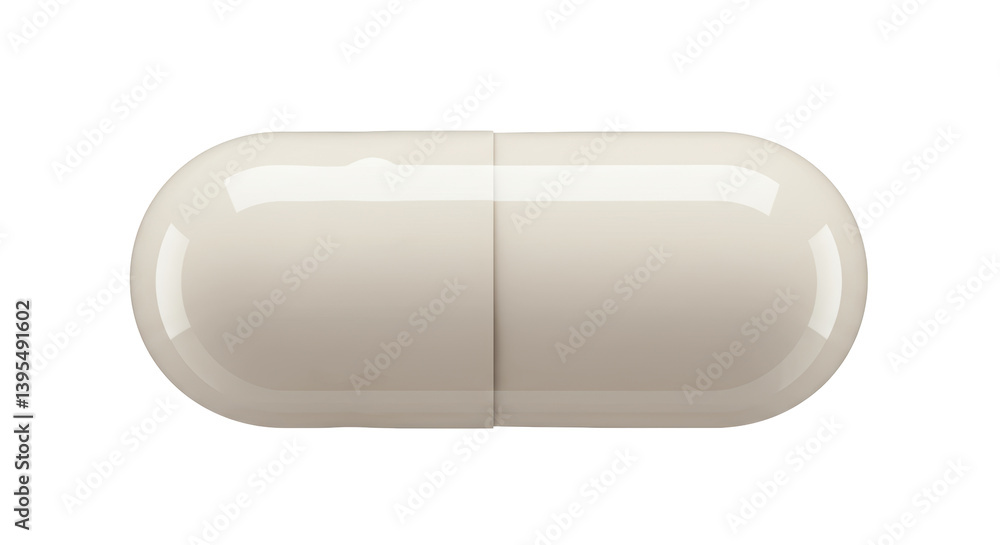 Isolated White Pill Capsule Isolated White Pill Capsule