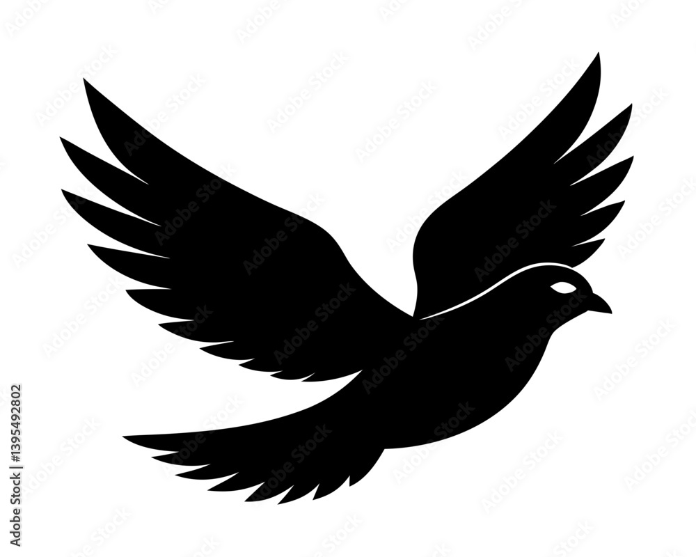 Fototapeta premium Dove Vector Silhouettes & SVG Icons | Peace, Love & Spiritual Bird Design