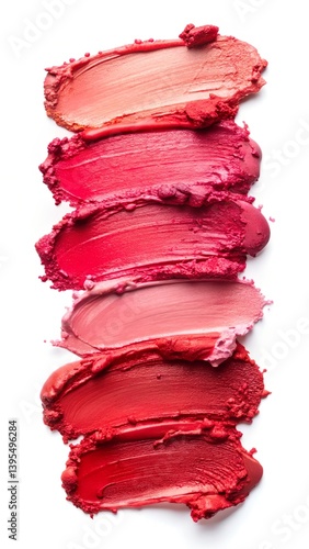 different red lipstick strokes swathes