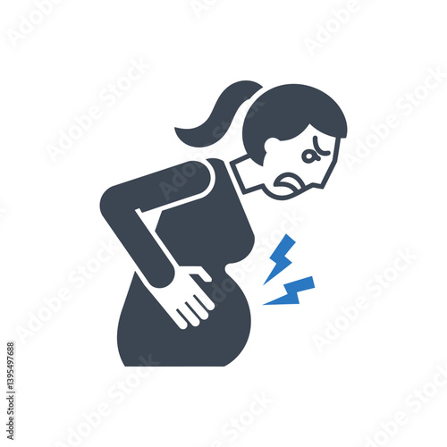 Pregnant Woman Pain Icon