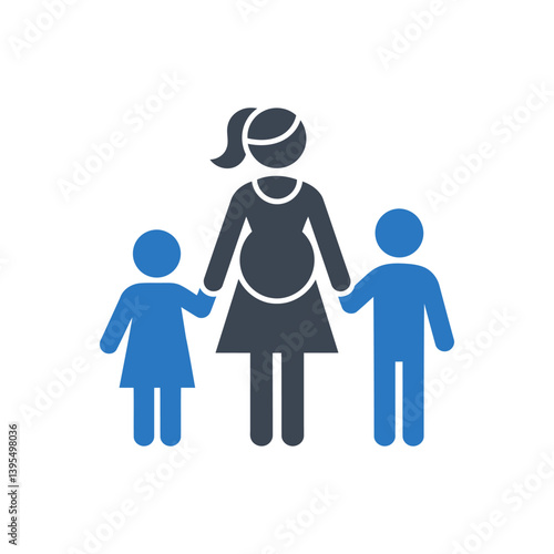 Pregnant Woman and Kids Icon