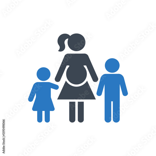 Pregnant Family with Kids Icon