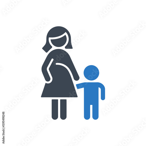 Pregnant Woman with Child Icon