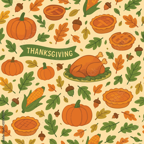 Thankful for Thanksgiving Print Design in Vector