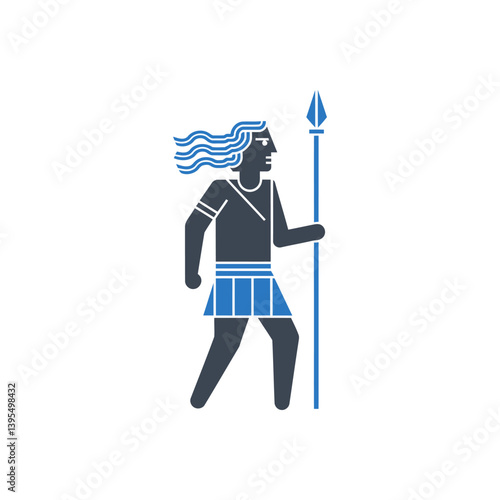 Warrior woman with spear icon