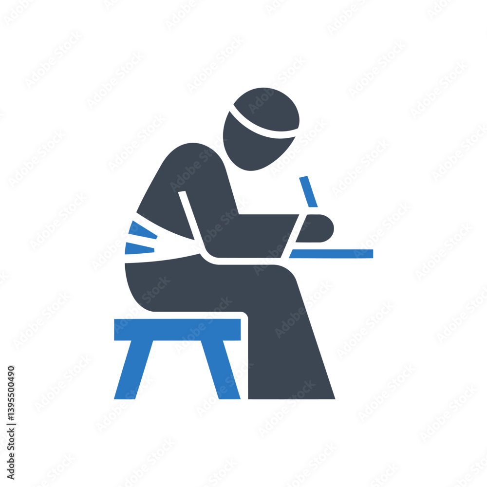 Sitting and Writing Icon Sitting and Writing Icon