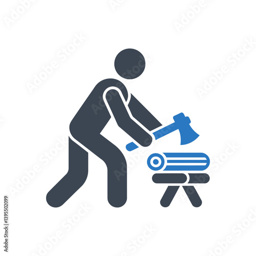 Ax Chopping Wood Icon