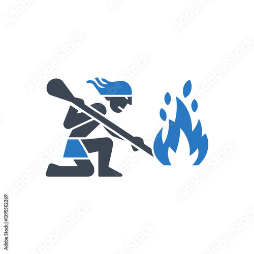 Man Attending Fire icon