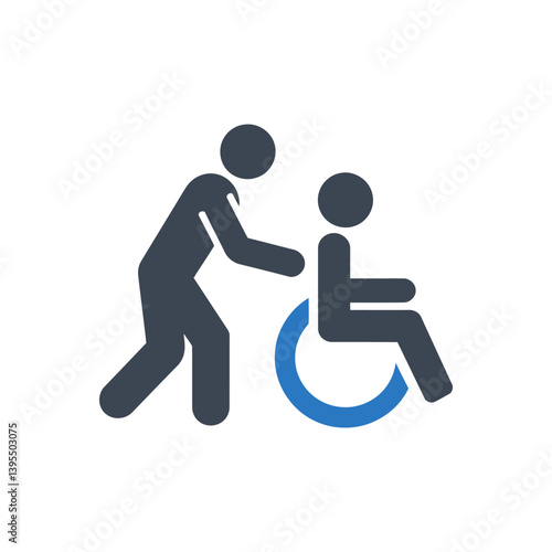 Doctor Assisting Wheelchair icon