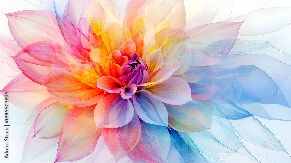Fototapeta premium Colorful Dahlia Flower Design