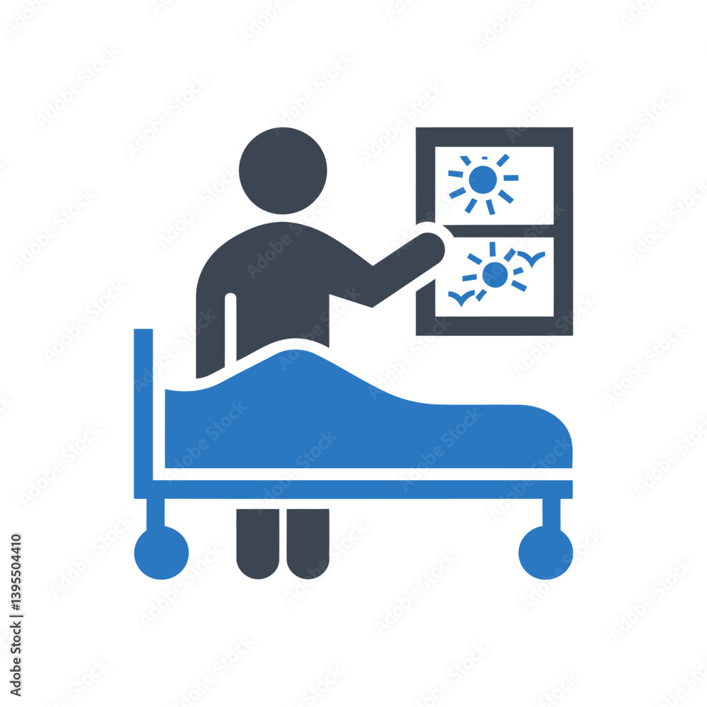 Patient Looking at Window Icon Patient Looking at Window Icon