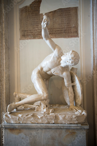 Obraz na płótnie Torso of Discobolus restored as Wounded Warrior, Rome, Italy w salonie