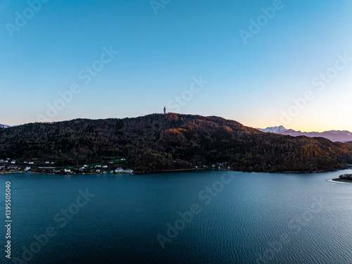 Wörthersee Pyramidenkogel during Sunset, Austria Klagenfurt