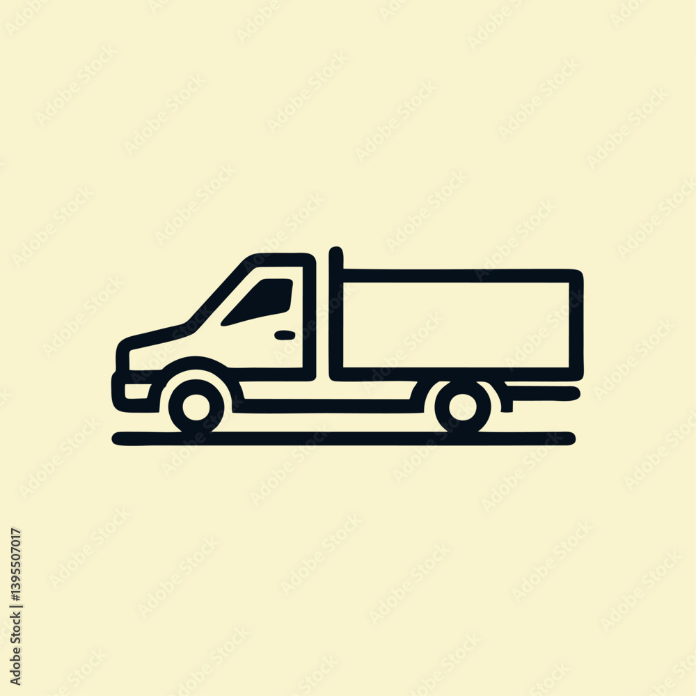 Clean vector truck logo design with clear lines and transport concept Clean vector truck logo design with clear lines and transport concept