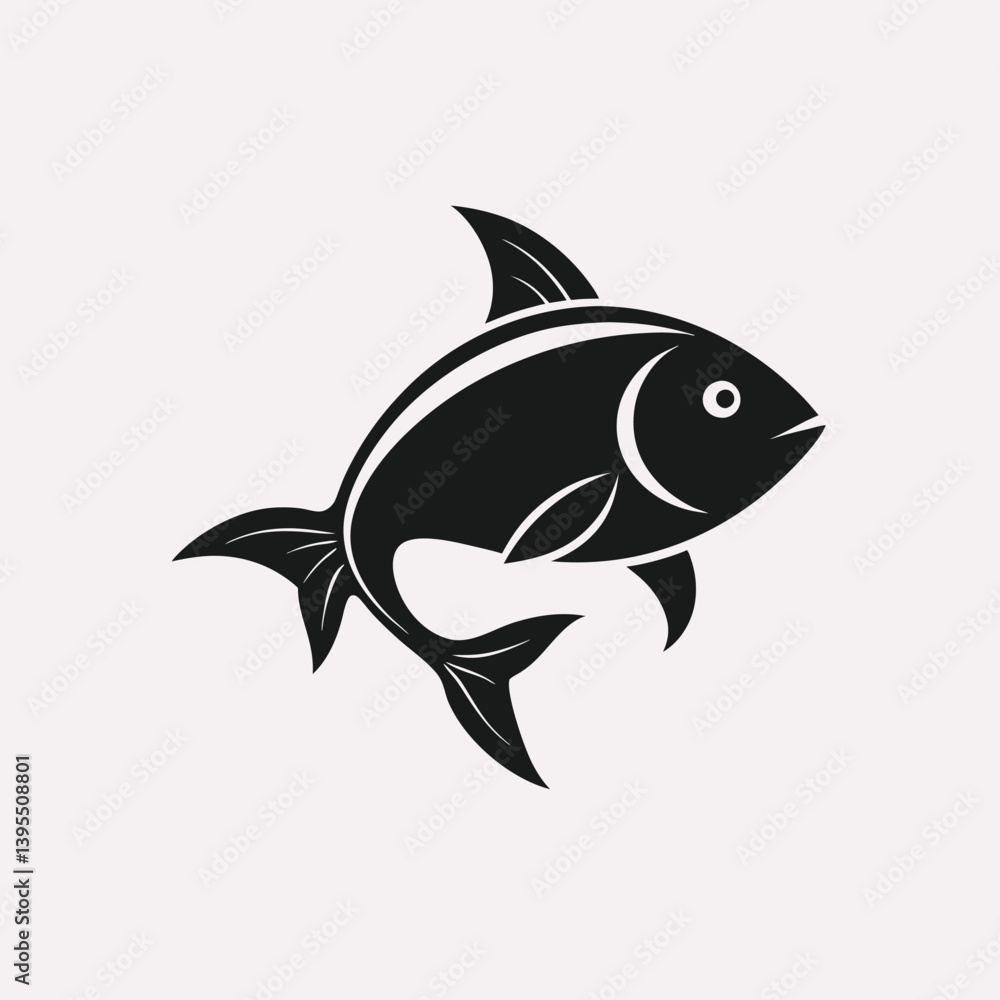 Obraz premium Fish icon vector isolated white background