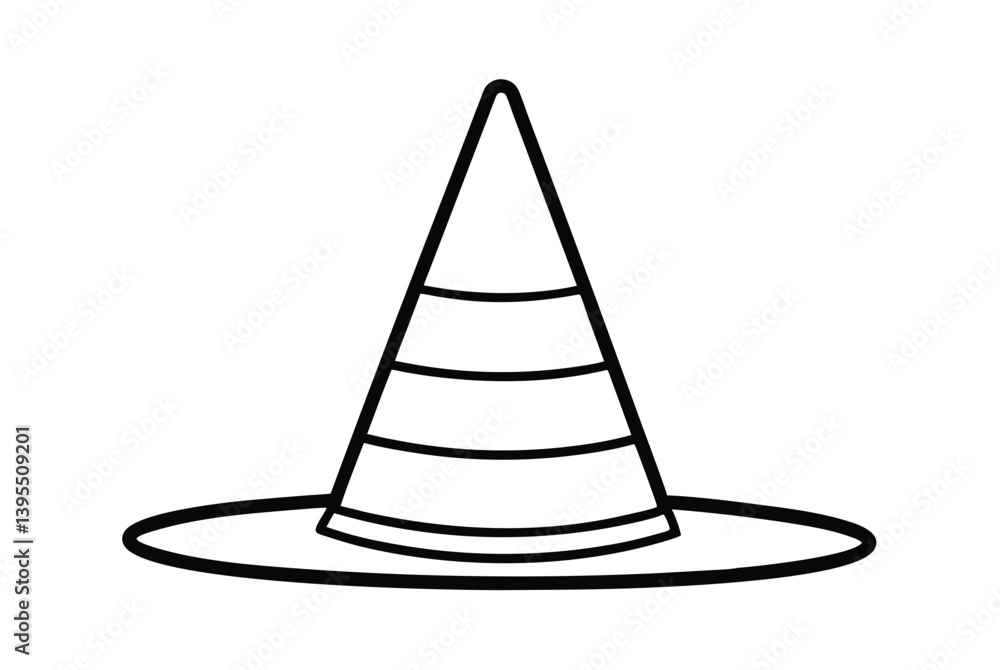 Simple Black Outline Drawing Of A Witch Hat For Halloween Theme Simple Black Outline Drawing Of A Witch Hat For Halloween Theme