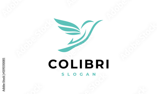 colibri logo vector icon illustration, hummingbird logo template
