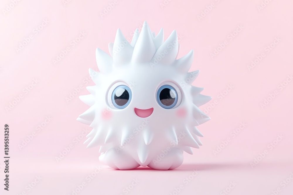 Obraz premium Cute, fluffy, spiky creature