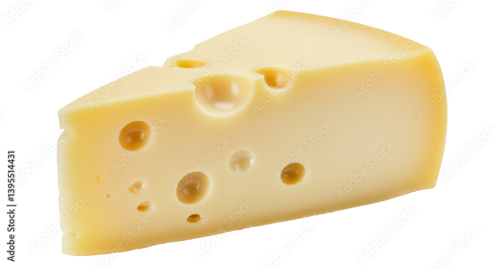 Isolated Piece of Swiss Cheese Isolated Piece of Swiss Cheese