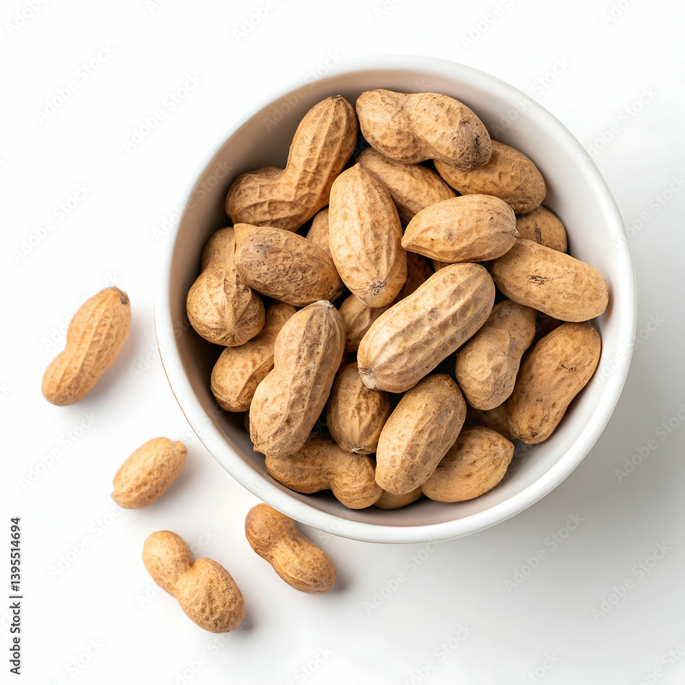 Peanuts in a Bowl Isolated on White Background Peanuts in a Bowl Isolated on White Background