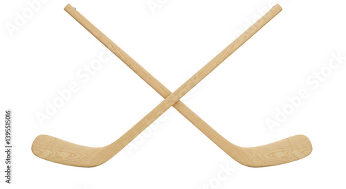 Canvas Print Isolated Hockey Sticks Crossed