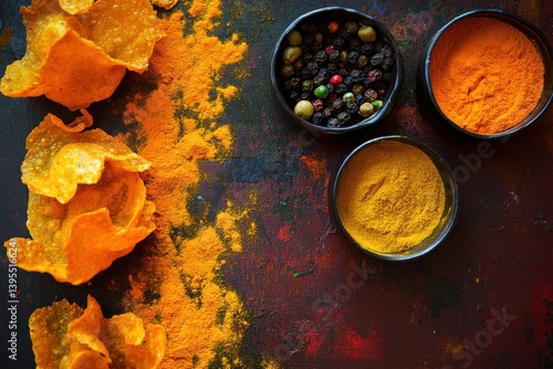 Wallpaper Mural Delicious Pakoras: A Closeup of Colorful Indian Snacks with Vegetables and Spices, Perfect for Dipping Torontodigital.ca
