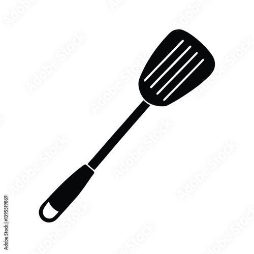 Black And White Slotted Spatula Illustration For Cooking And Kitchen Designs