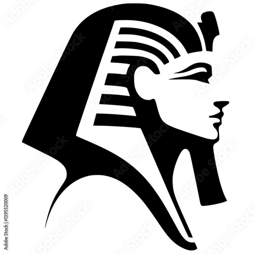 Ancient Egyptian statue logo silhouette
