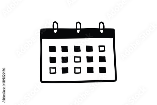 Minimalist Black And White Calendar Icon For Planning And Organization Projects