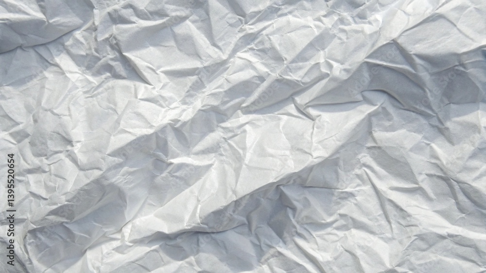 Obraz premium White Paper Texture Background with Crumpled Rough Surface Showing Detailed Wrinkles and Creases