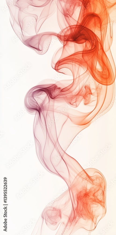 Naklejka premium An abstract composition featuring flowing, translucent smoke-like curves in warm amber tones creates a sense of movement and elegance against a soft background