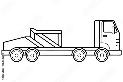  loadtow 450 line art powerful truck silhouette artwork