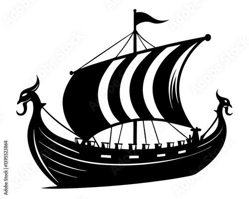 Viking Ship Vector Silhouettes & SVG Icons | Norse Mythology & Historical Designs for Crafts & Digital Art