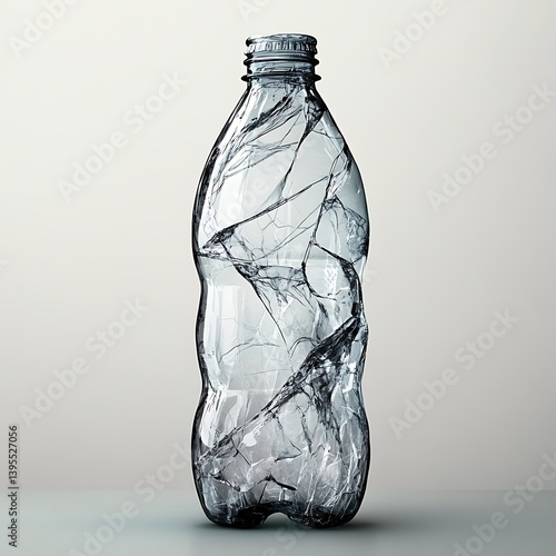 Broken plastic water bottle