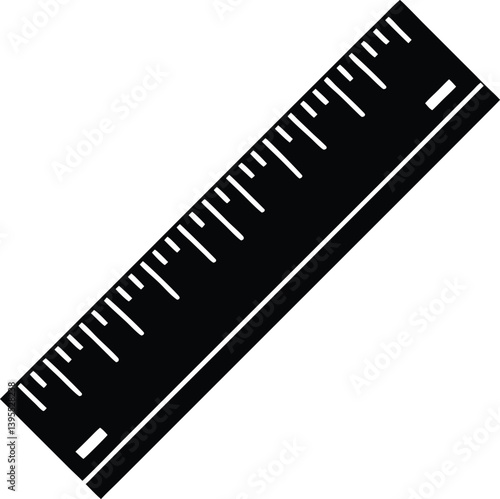 ruler black and white silhouette vector design