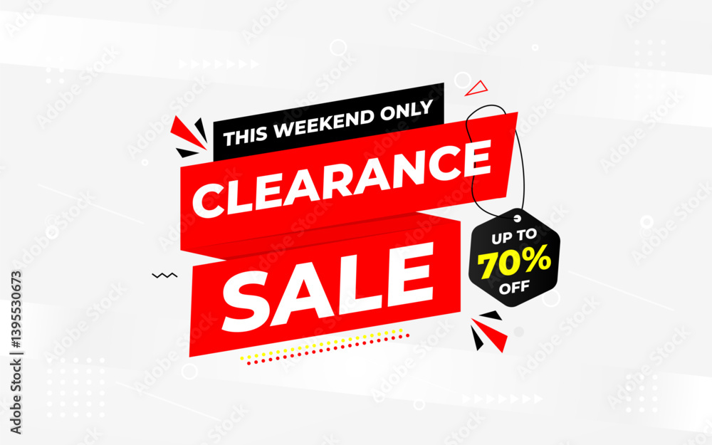Fototapeta premium Clearance sale super offer sale banner template. stock clearance background. stock out banner template design for web or social media, Sale special offer. abstract vector design.