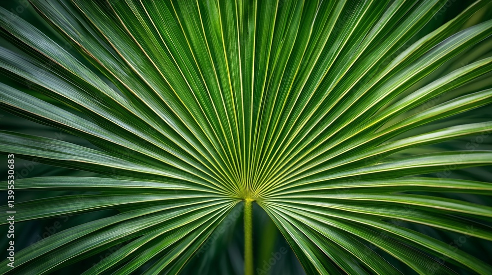 Obraz premium Close-up fan palm leaf