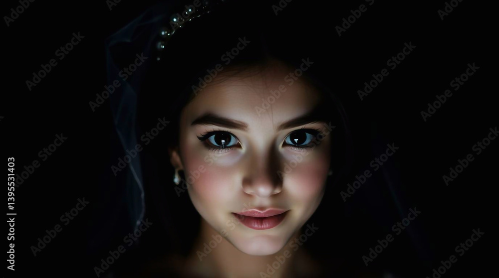 An intensely dark image of an adorable and charming bride, pure jet black, deep shadows highlighting her cute features and soft expressions.jpg An intensely dark image of an adorable and charming bride, pure jet black, deep shadows highlighting her cute features and soft expressions.jpg