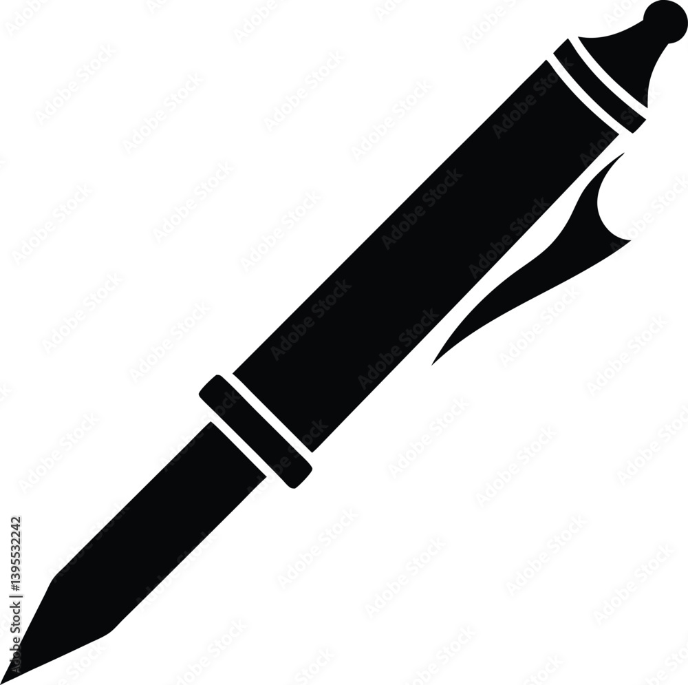 pen black and white silhouette vector design pen black and white silhouette vector design