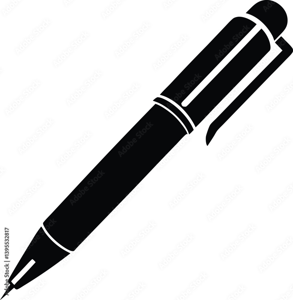 pen black and white silhouette vector design pen black and white silhouette vector design