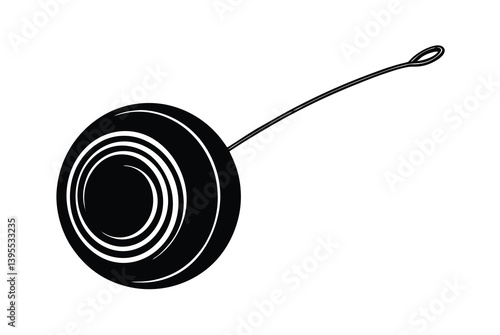 Classic Black and White Yoyo Toy String Playtime Childhood Fun